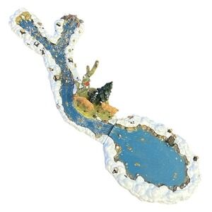 VTG Lemax Dept 56 Stone Bridge Deer Mill Stream River Christmas Village